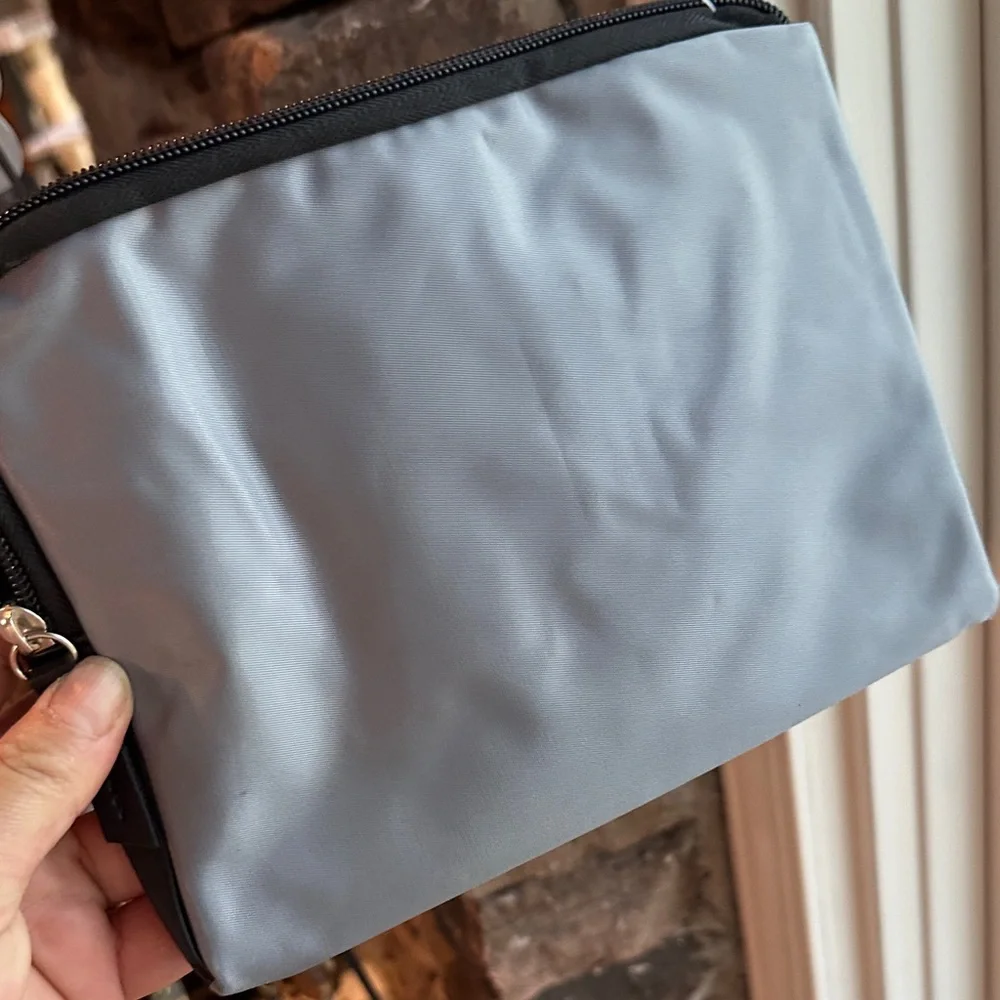 Tumi Gray and Black Zip Toiletry Pouch
